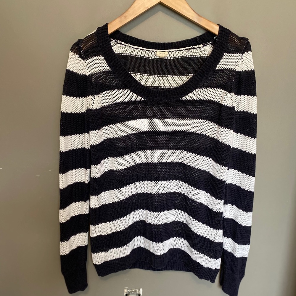 J. Crew navy and white striped sweater. XS